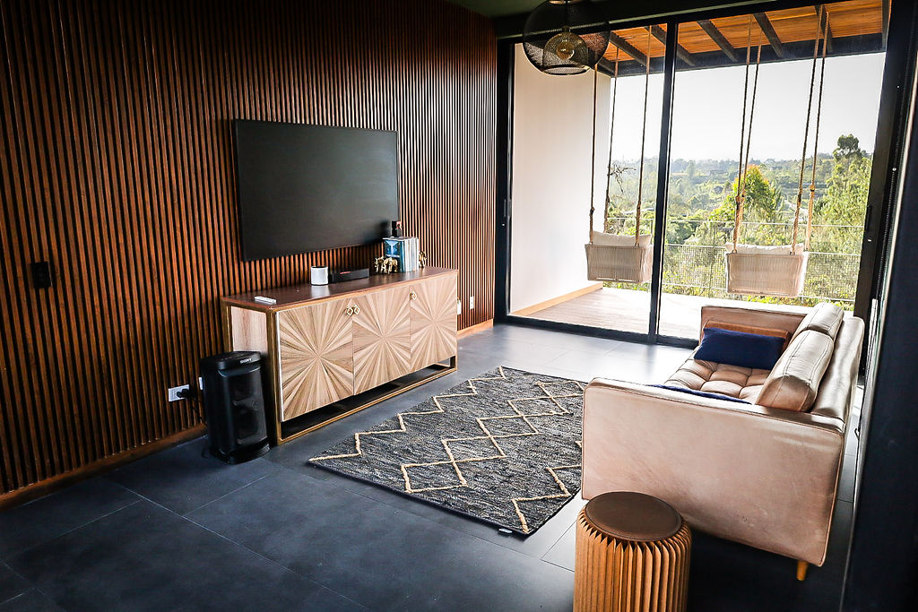 Guest bedroom with mountain view